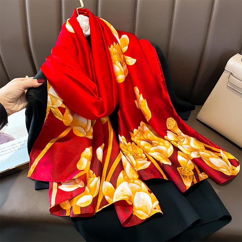 Дизайнерский атласный шелковый платок хиджаб шарф женский модный летний солнцезащитный пляжный палантин Bufanda женский головной платок Echarpe новый