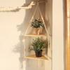 Floating Shelves Wood Stand Home Decor Corner Shelf Wall Hanging Display Stand