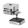 Стойка-хаб UGREEN для Mac mini 8K 10 Гбит/с NVMe SSD DP USB-карты Аудио Серебристый 10-в-1 USB-C и M4/M4 Pro, Подставка, Высокоскоростная передача, Корпус M.2,