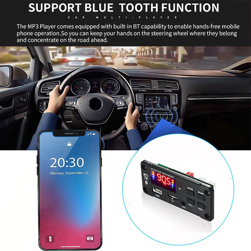2*25W 50W amplifier Car Audio USB TF FM Radio Module Bluetooth 12V MP3 WMA Decoder Board MP3 Player with Remote Control