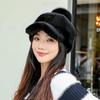Thick Warm Plush Faux Mink Fur Baseball Cap Elegant Solid ColorSun Hat Classic Coldproof Adjustable Golf Hats for Women Autumn & Winter