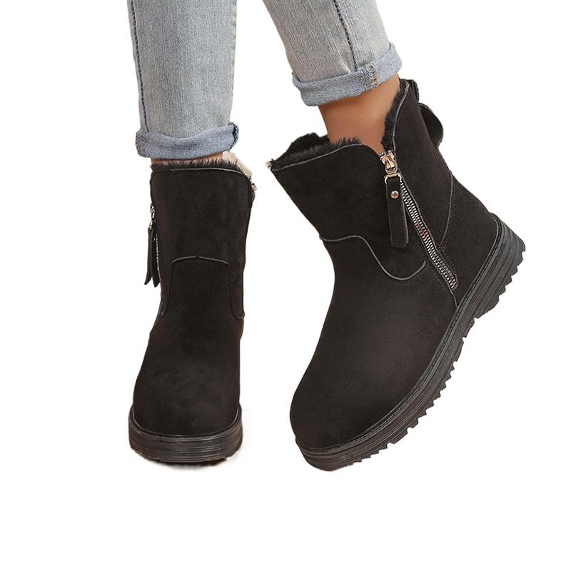Меховые женские туфли на плоской подошве на платформе, зимние ботильоны из замши, повседневная обувь, зимние новые модные теплые кроссовки, удобные гладиаторские ботинки-ботинки женские