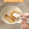 Pot Brush Ergonomic Long Handle Coconut Palm Bristles Cleaning Brush Multifunctional Kitchen Cleaning Tool