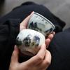 Антикварная керамическая чайная чашка мастера - Дизайн «Тысяча ли гор и рек»