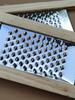 Stainless Steel Flat Hole Grater with Wooden Handle for Radish, Potato, and Cucumber Strips