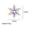 Female Fashion Rainbow Crystal Snowflake Brooches For Women Luxury Yellow Gold Silver Color Alloy Round Brooch Safety Pins