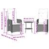 Outdoor Lounge Chairs 2 pcs. with Table Black Poly Rattan