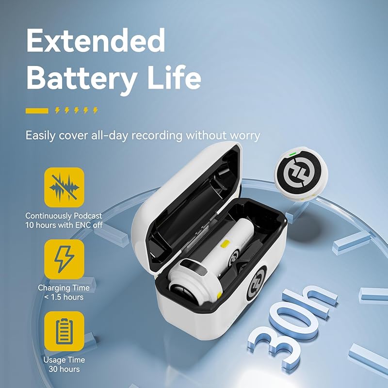 Hollyland “2024 New Machine” Lark M2 Lighting-Wireless Microphone-Pin Microphone-Lightweight 9G-48Khz/24Bit-Lighting Series Microphone for