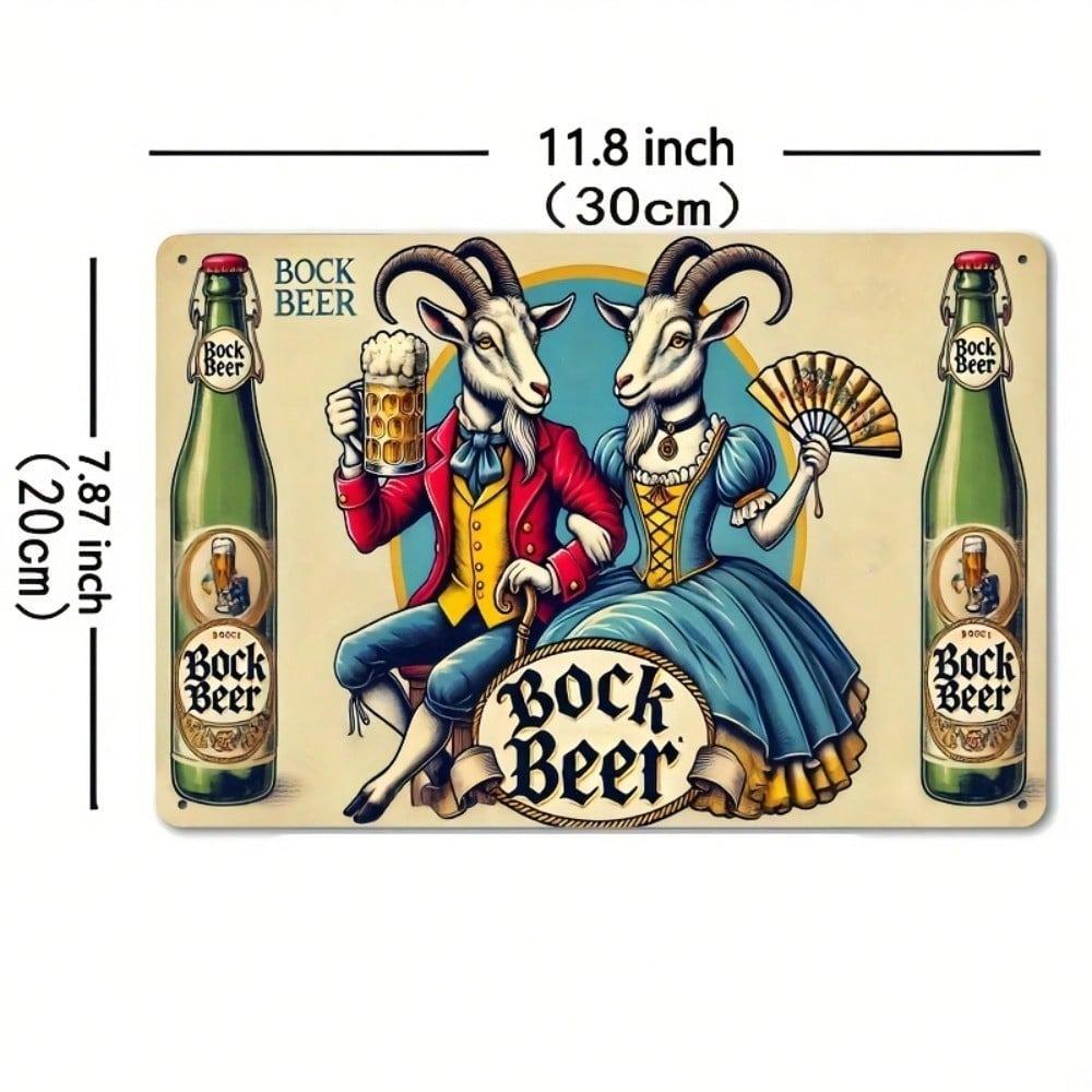 Винтажный знак-вывеска из металла и железа с изображением козла для пива Bock, баварский дизайн, декор для помещений и улицы