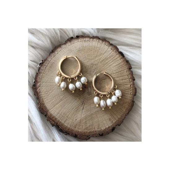 Серьги для девочек Золотое жемчужное кольцо с подвесками Женские серьги