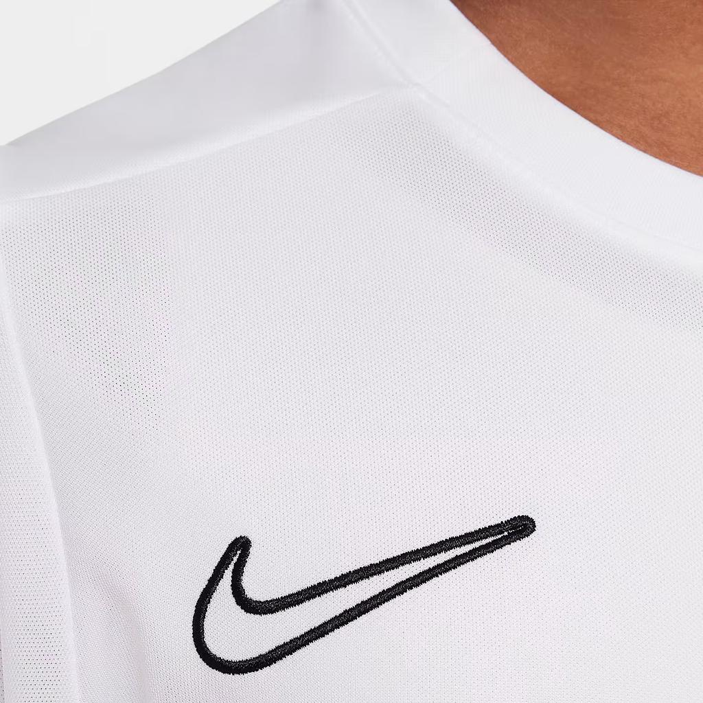 Nike Футболка Dri-Fit Academy Устойчивые материалы Влагоотводящая Удобная Дышащая С коротким рукавом Детские топы Белый Черный HJ3716-100