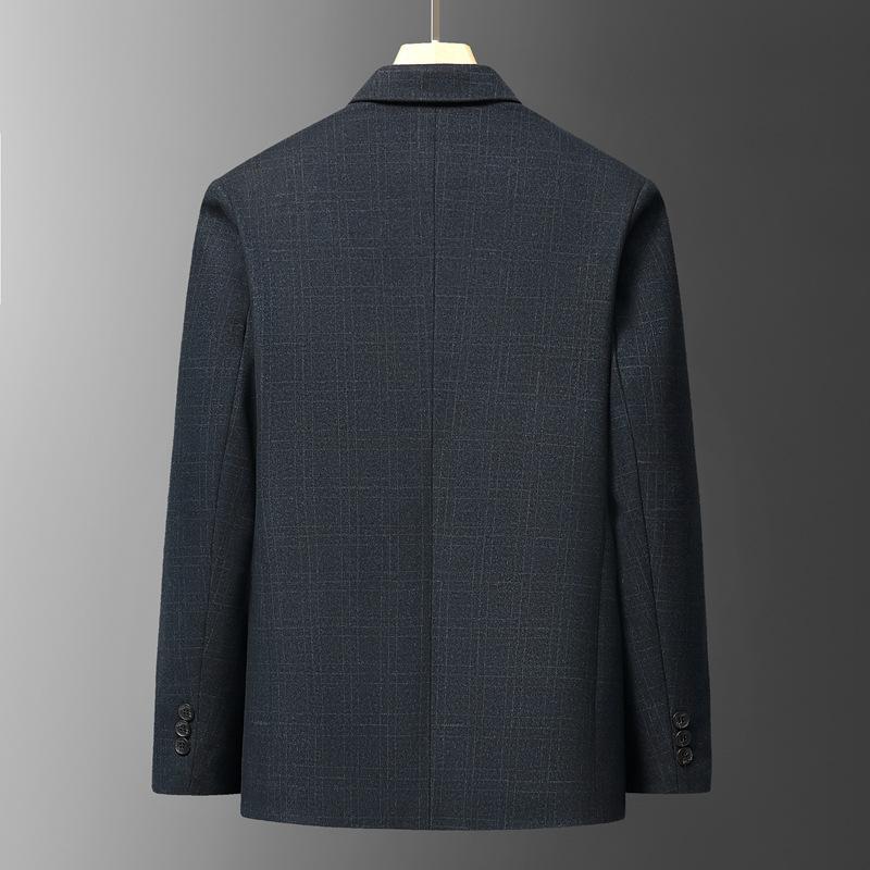 Plaid Suit Men's Middle-aged Spring and Autumn Thin Business Casual Slim-fitting Small Blazer Dad Outfit