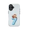Cute Striped Monkey Letter 7 Phone Case For iPhone 17 Pro Max 16 15 14 Plus 13 12 11 Pro X XR XS MAX 16E 17 Air Protect Cases