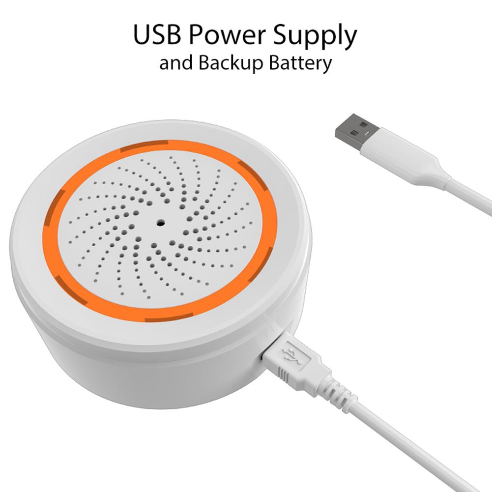 Tuya ZigBee Умная сирена Звуковая и световая сирена Датчик 90 дБ Приложение Smart Life Удаленное управление Система сигнализации безопасности дома