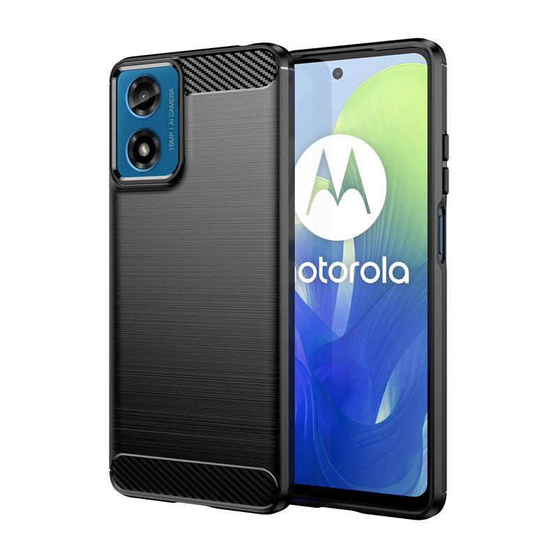 Ударопрочный Мягкий Чехол из Углеродного Волокна для Motorola Moto G84 G64 G54 G34 G24 G04 G04s Чехол Резиновый Силиконовый Бампер Защита Задней Крышки