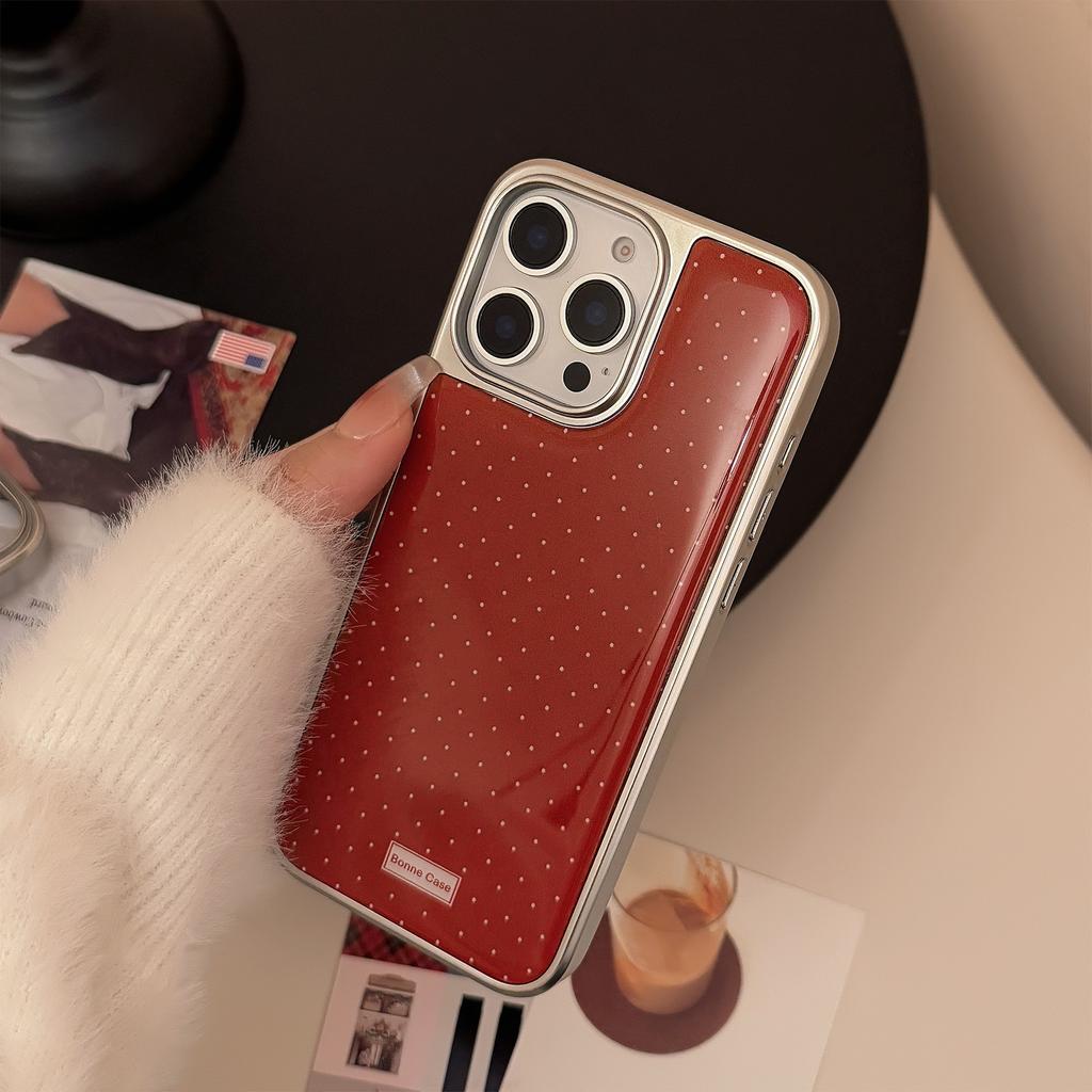 Ретро Стиль Iphone16 Подходит для 15Promax Apple 16 Чехол для Мобильного Телефона 13 Простой Горошек 14 Капля Клея Huawei