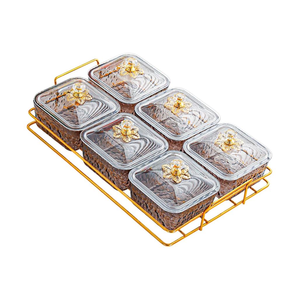 Divided Serving Dishes Divided Fruit Tray Platter Wedding Nuts Plate Dried Fruit Tray with Lid for Candy Fruit Appetizer Nut