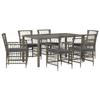 Outdoor Dining Set 7 Pieces Gray Poly Rattan