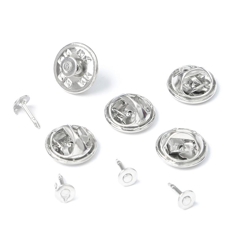 30 компл./пакет, держатель для бейджа, застежка-бабочка, булавка на спине, брошь, крышка для ухода за клатчем, завязка для ногтей, задние пробки, родиевые ювелирные изделия, фурнитура