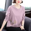 Fashion Long Sleeve T Shirt Women Mom Spring Autumn Wear Base Layer Middle Age Casual Top