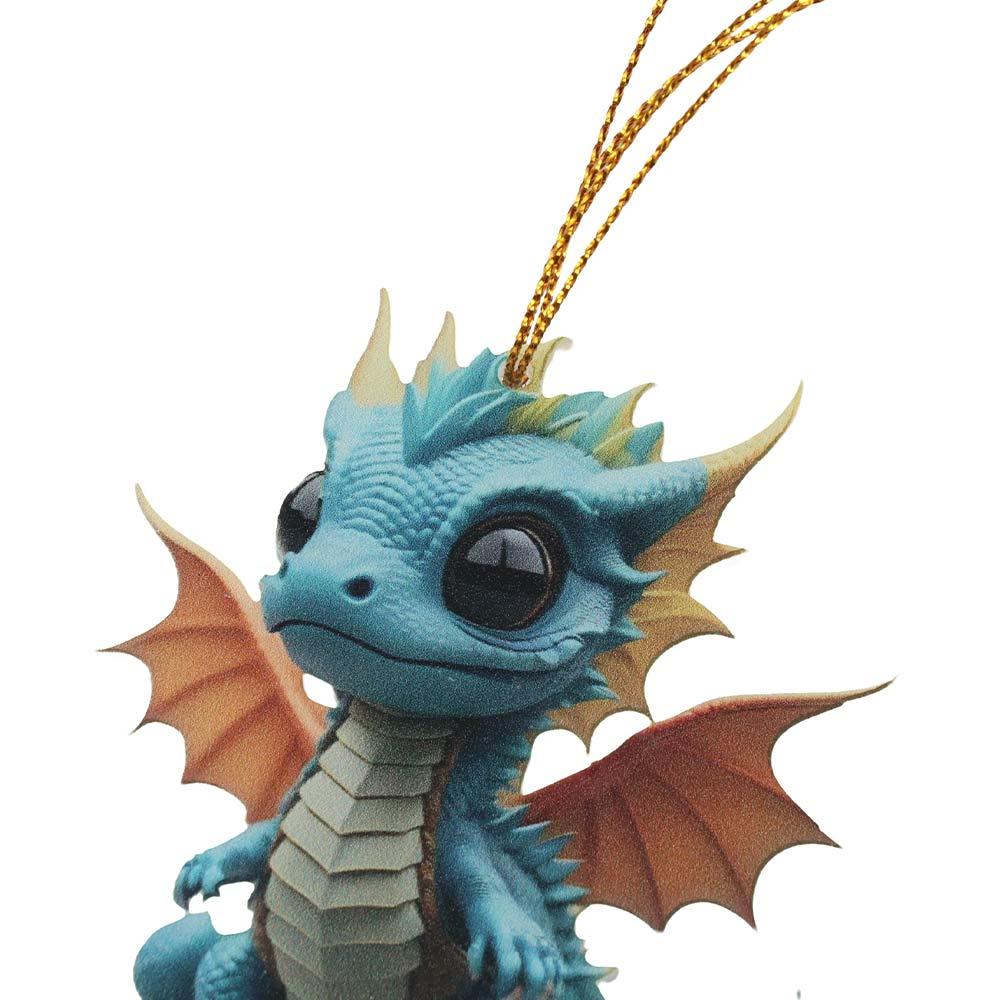 2D Dragon Baby Hanging Ornament Dragon Baby Cute Christmas Dragon Pendants Keychain
