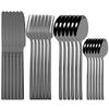 24 Pcs Black Tableware Stainless Steel Cutlery Set Forks Knives Spoons Kitchen Dinner Set Fork Spoon Knife Gold Dinnerware Set