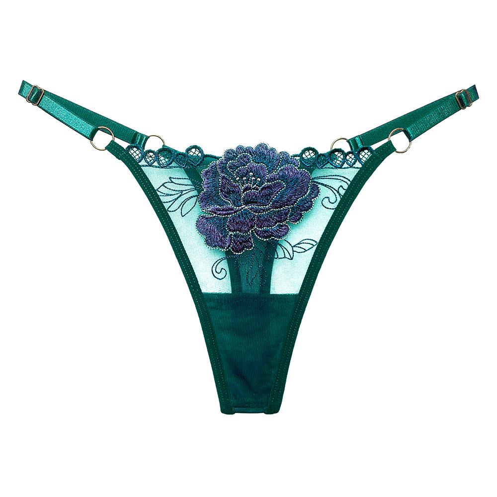 Mature Style Women's Breathable Mesh Low-Rise Adjustable Thong