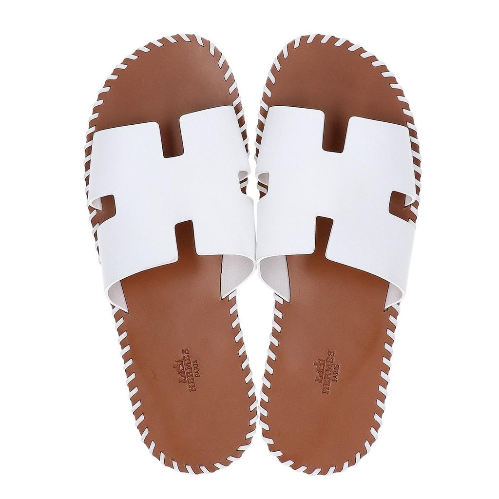 Hermes 221797ZH Oran Tresse Flat Shoes 44 whiteUsed