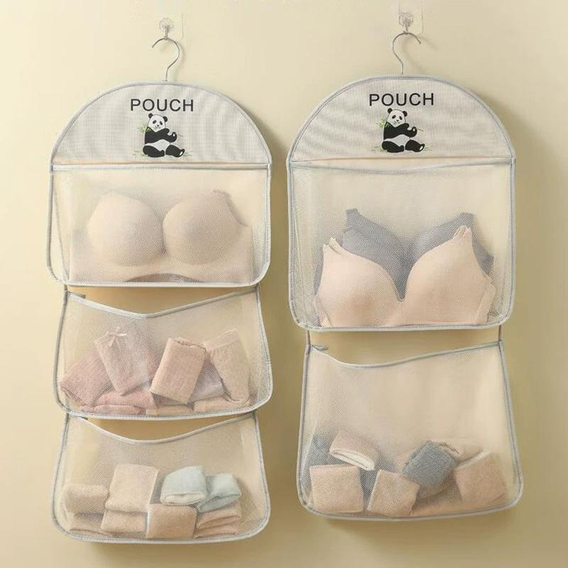 1 шт. Сетка для хранения бюстгальтеров, многослойные сумки для хранения, экономящие место, для нижнего белья, носков, дышащая подвесная сетчатая сумка, органайзер для хранения