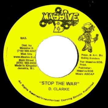 7-дюймовая пластинка DEVON CLARKE - Stop The War NONE Massive B Ямайский регги, ска и даб Подержанная