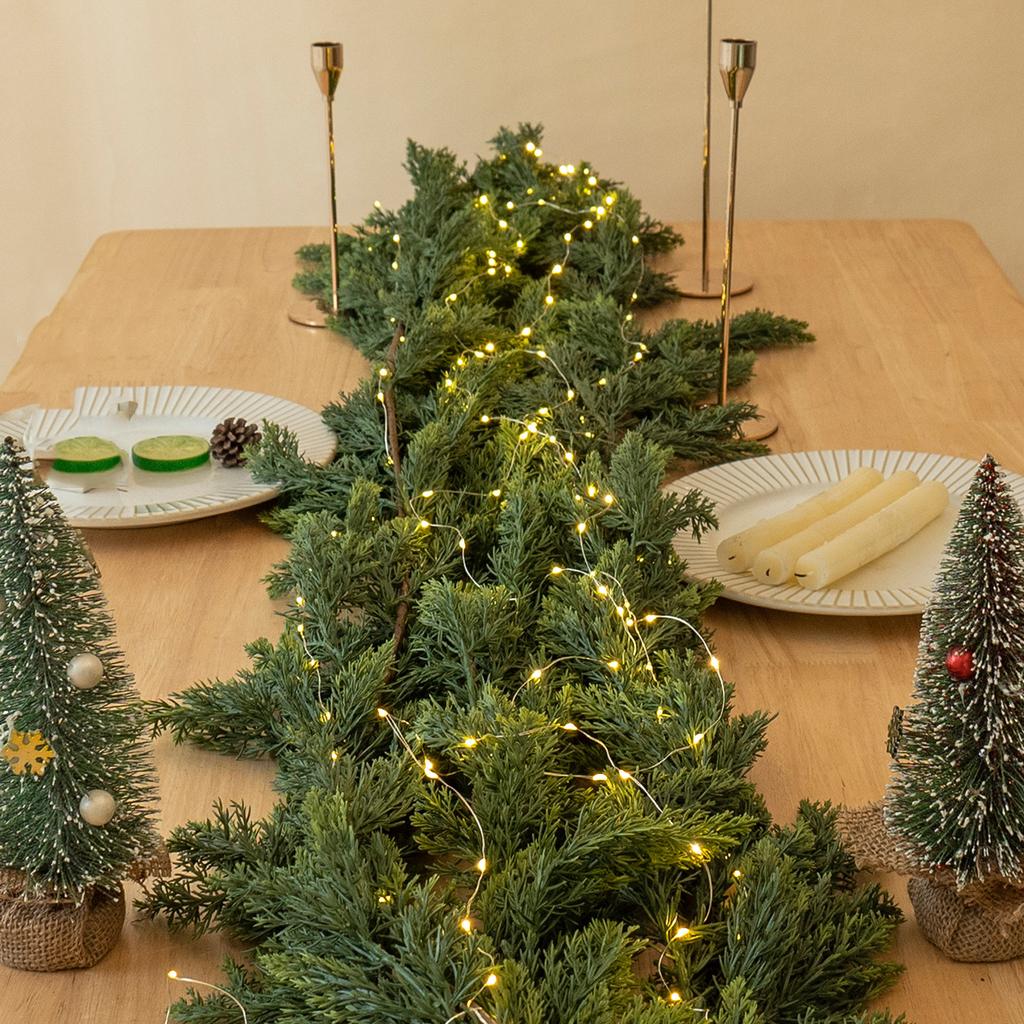 6 футов Рождественская гирлянда, Искусственная реалистичная гирлянда из кедра, Настоящие искусственные гирлянды для украшения на улице, в помещении, на каминной полке, камине