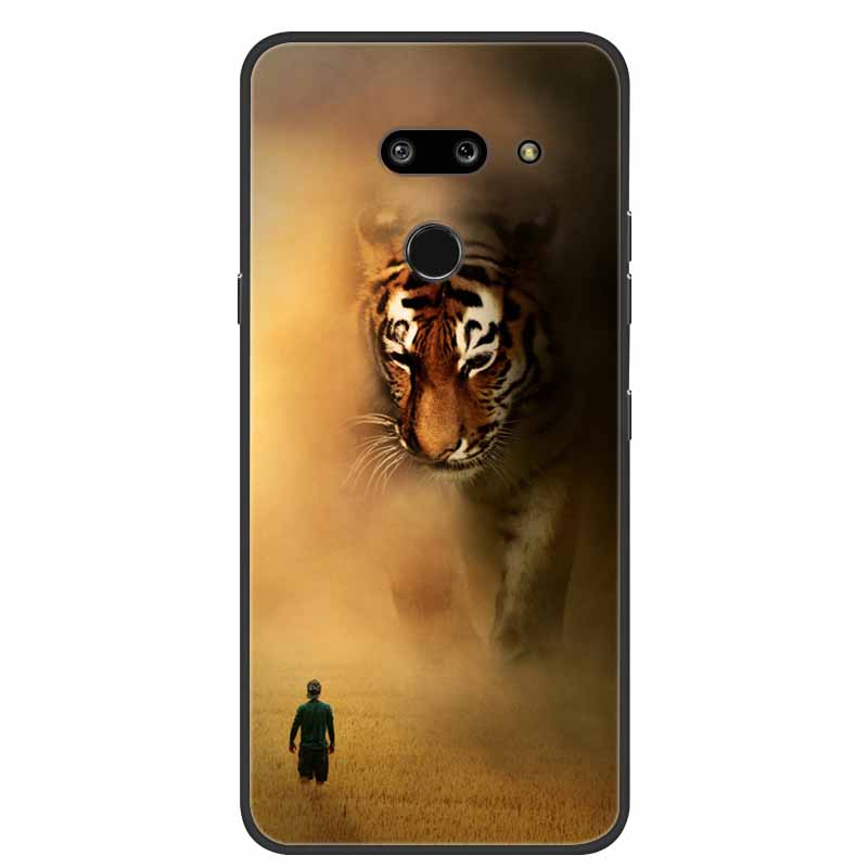 Для LG G8 G8S ThinQ Черные Чехлы Мягкий Силикон ТПУ Чехлы для Телефона Для G 8 S 8S ThinQ Роскошная Задняя Крышка Funda Мультяшный Чехол Para Capa