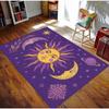 Фиолетовый Коврик Солнце и Луна Астрологический Коврик для Прихожей с Космическими Планетами, Звездами и Бохо Стилем для Входов или Комнат Напольные Коврики