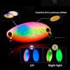 Glow Spoons Lures Metal Hard Baits for Trout Bass UV Luminous Fishing Baits with Single Hook Underwater Artificial Baits
