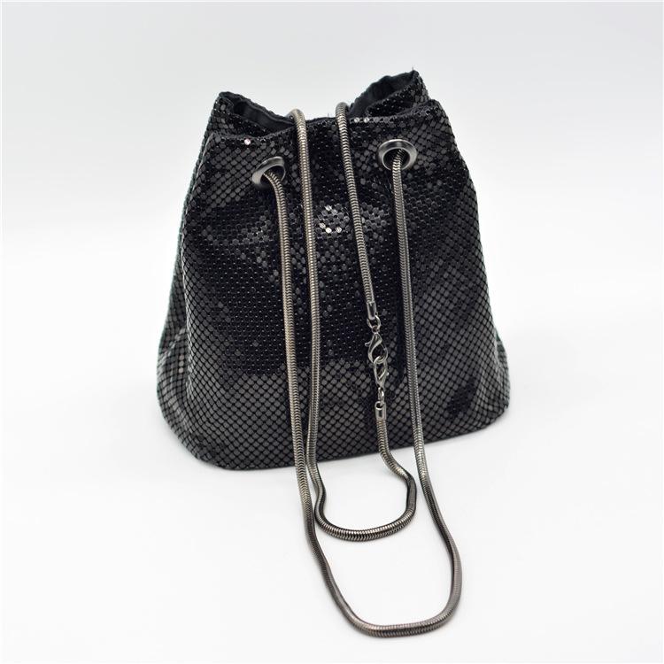 Fashion One-shoulder Messenger Bucket Bag Silver Sequined Bucket Evening Bag Women crossbody purses and handbags luxury designer