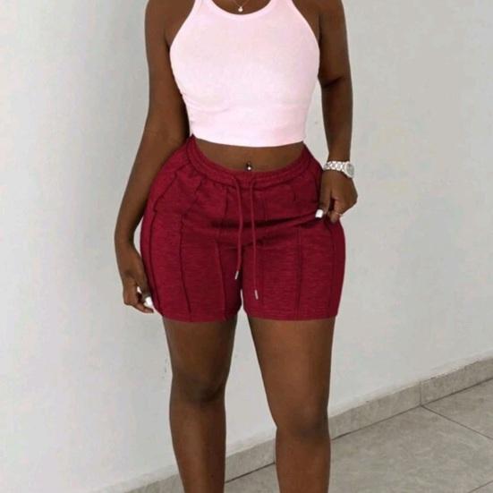 Женские спортивные шорты, повседневные спортивные шорты, эластичные мини-шорты с завязками на талии