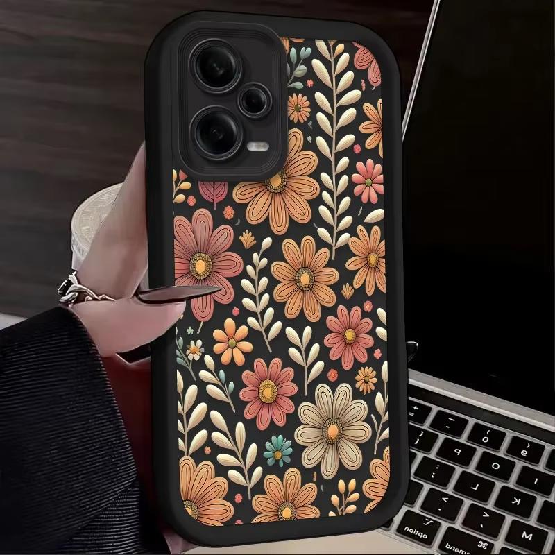 Красивый чехол для телефона с лепестками цветов и листьями для Redmi Note 13 12 Pro Plus 5G 13 12 Pro 4G 5G 11 10 Pro 12S 5G 11S 10S Redmi 13C 12 5G