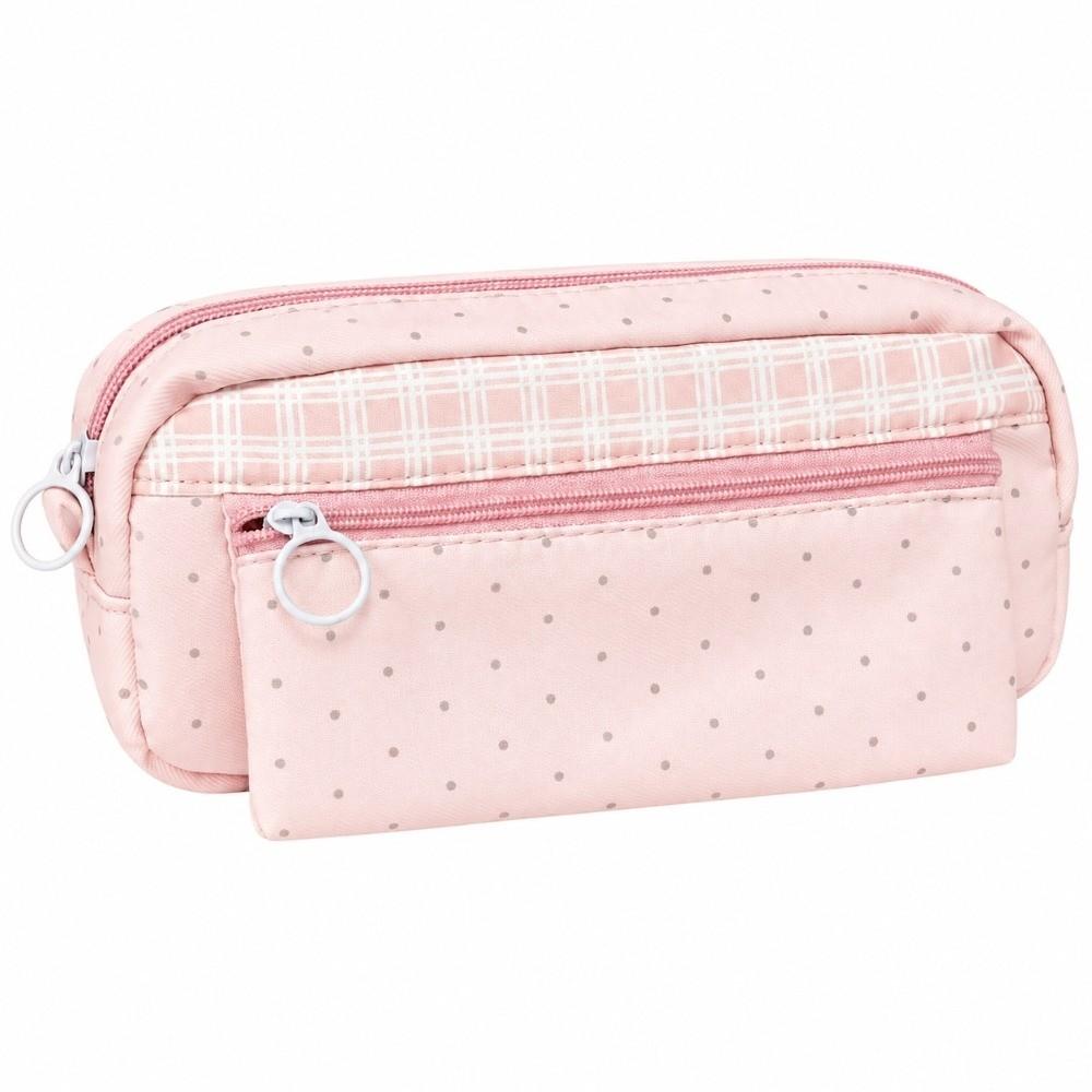 Multi Compartment Pencil Case Polka Dot Print Pen Bag Cute Pencil Pouch Gift