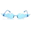 Novelty Party Cosplay Rimless Sun Glasses Flame Sunglasses Flame Shaped Sunglasses for Women