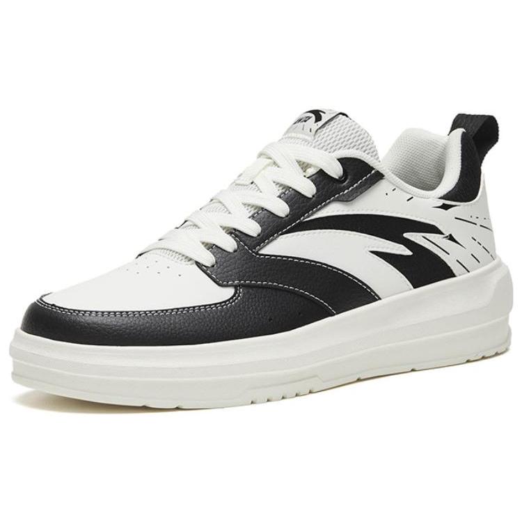 Anta Slip Resistant, Abrasion Resistant, Lightweight Low top Skateboard Shoes Men's Black White 912328060-4