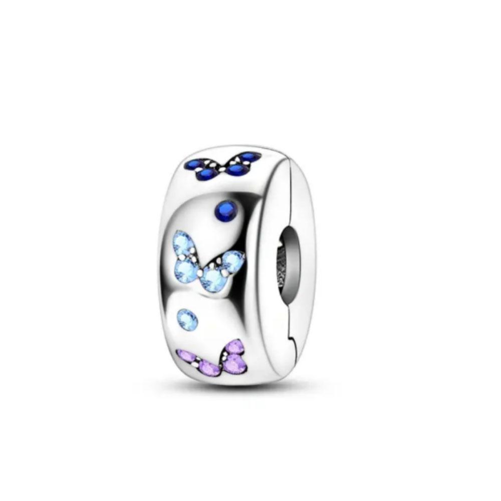 New Copper Cilp Bead Fit Original Women Bracelet Diy Fine Dangle Jewelry Butterfly Cross Moon Star Clover Charm Amulet Gift