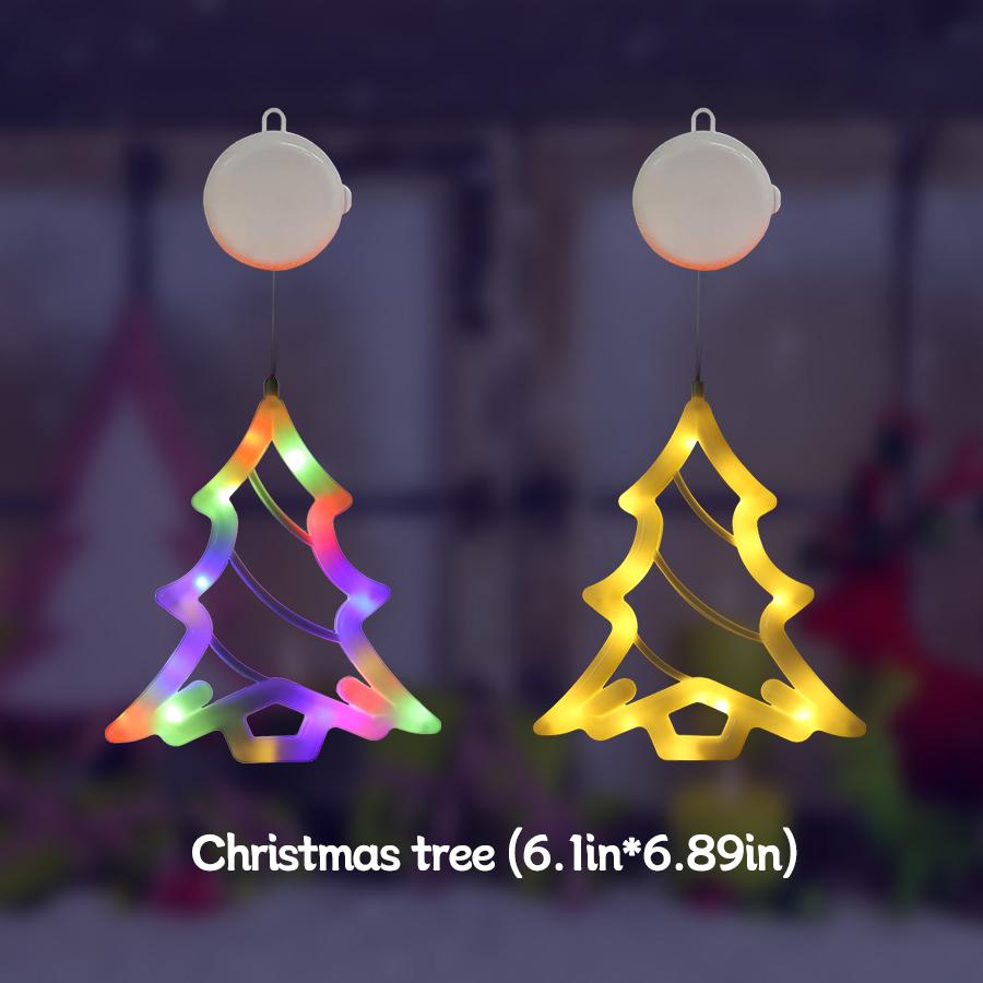 LED Christmas Atmosphere Decoration Suction Cup Light, Can Adsorb Glass and Hang, Color Light/warm Light Optional