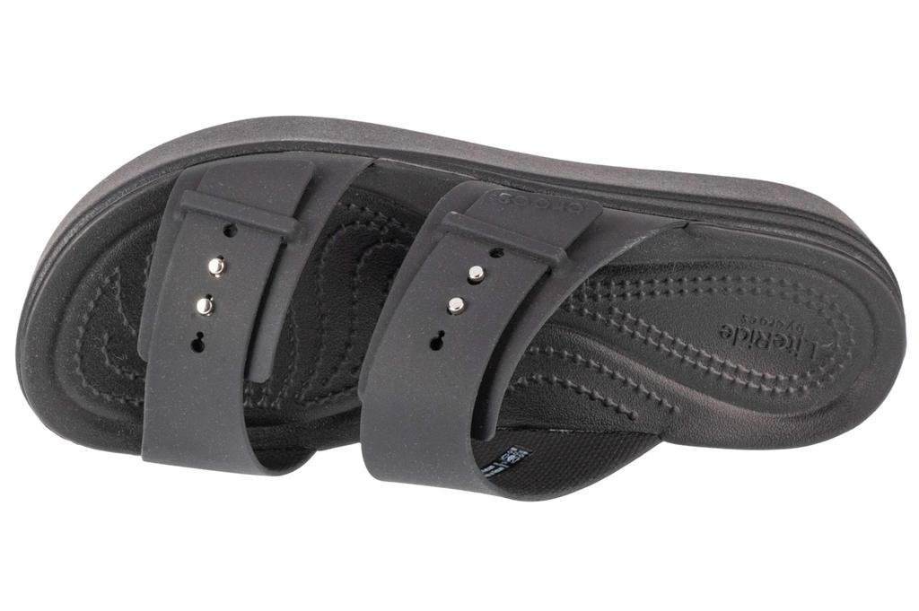 Crocs Босоножки на низкой танкетке Brooklyn, женские черные шлепанцы