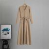 French A-line Knitted Wool Dress with Matching Coat for Women - Autumn/Winter Slim Fit
