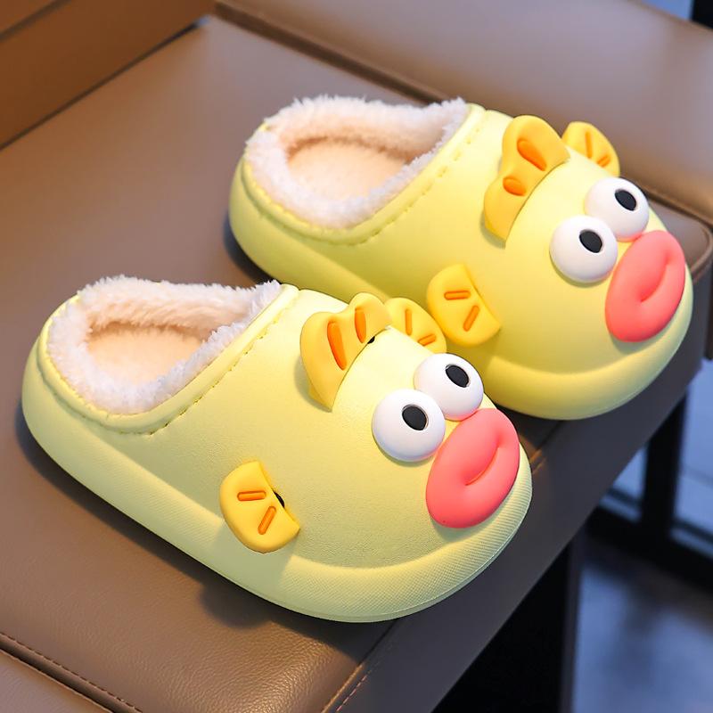 Зимние детские хлопковые тапочки Нескользящие теплые тапочки Домашние детские тапочки Мультяшная рыба-клоун Хлопковая обувь