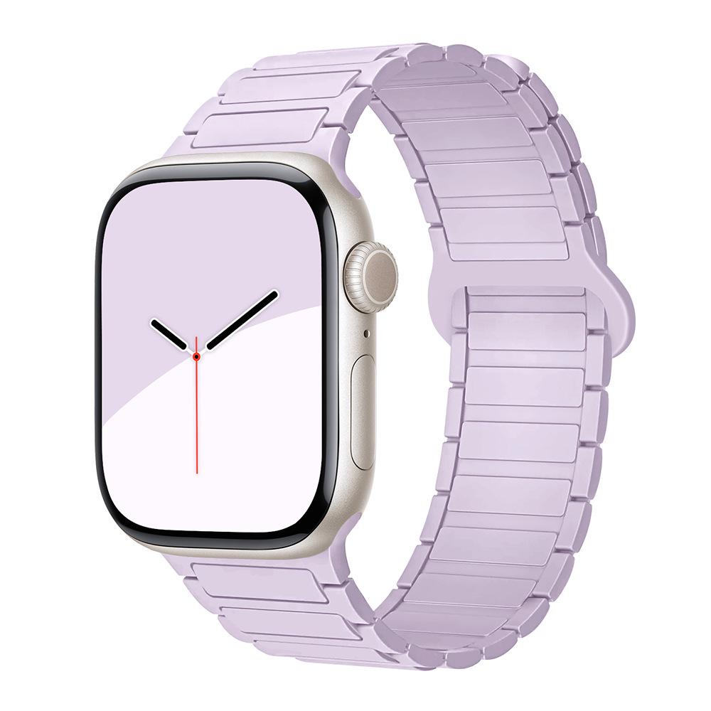 Совместимый силиконовый ремешок с магнитной застежкой для Apple Watch Серии 1-11, Ultra 3, SE 3, стиль «Три звена»