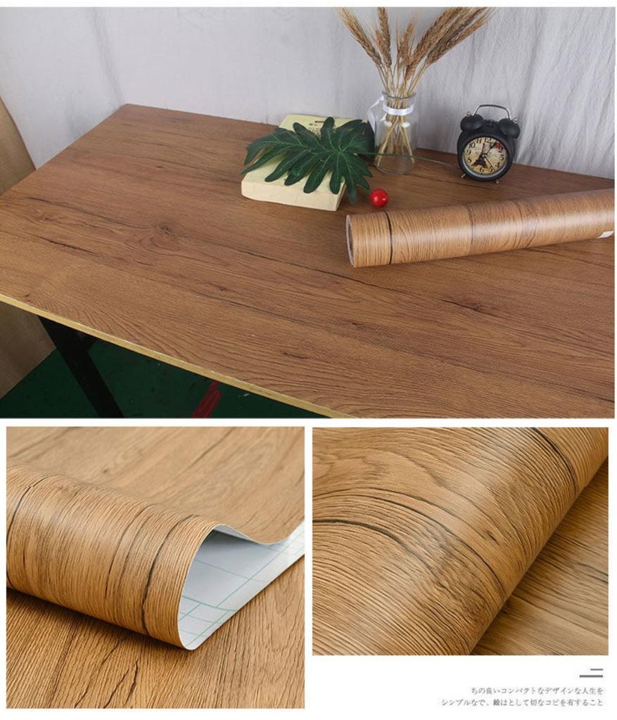 6M Waterproof Self Adhesive Vinyl Wallpapers Roll Furniture Cabinets PVC Decorative Film Wood Grain Stickers for DIY Home Decor