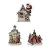 Lighted Christmas Village Figurine Desktop Ornament for Party Fireplace Desk