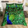 Two Peacock Duvet Cover Set Flowers Comforter Cover With Pillowcase King Queen Twin Size For Kids Boys Girls Women Bedding Set