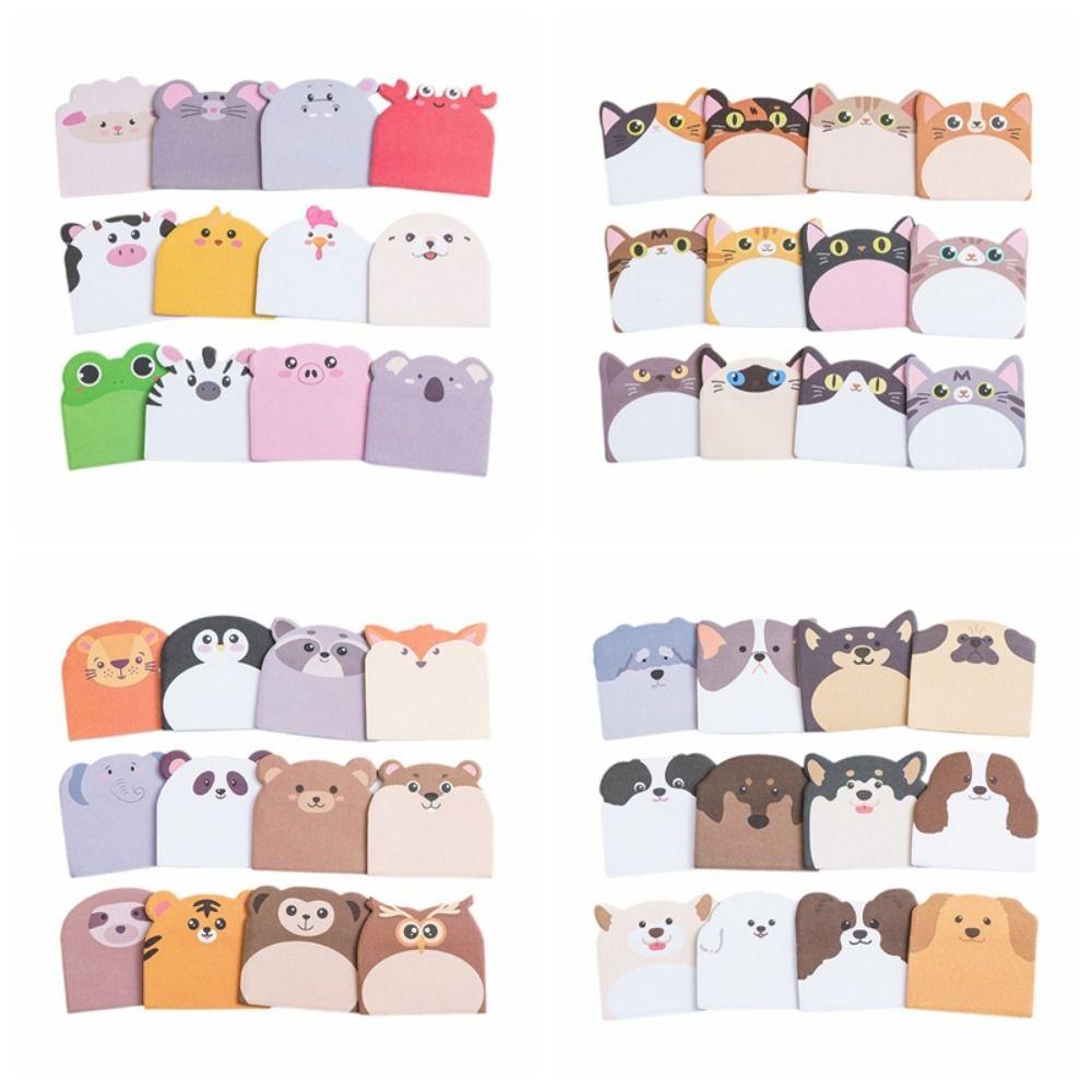 240cps Dog Cat Memo Pad Animal Shaped Notepad Notebook Planner Sticky Notes Students